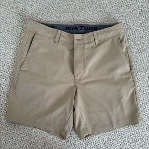 PGA Tour Men's Khaki Flat Front Shorts